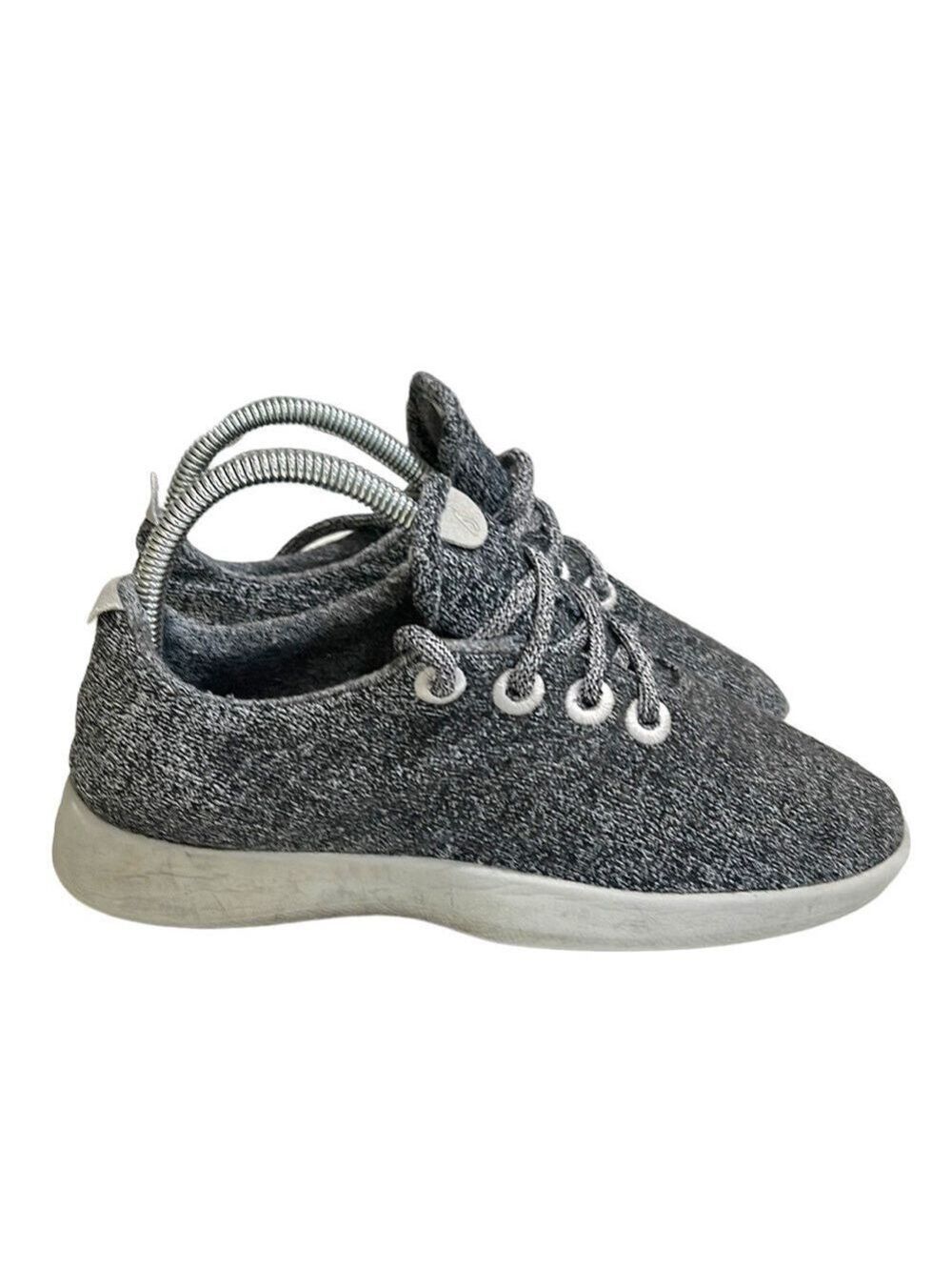 Allbirds Womens Washable Wool Runners Sneakers SZ 7 Black‎ Grey